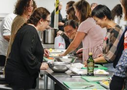 Kleiman supervising event attendees at What’s on the Plate? The Sustainability of Social Enterprises. This was the last event in the ten-week Off the Table series.