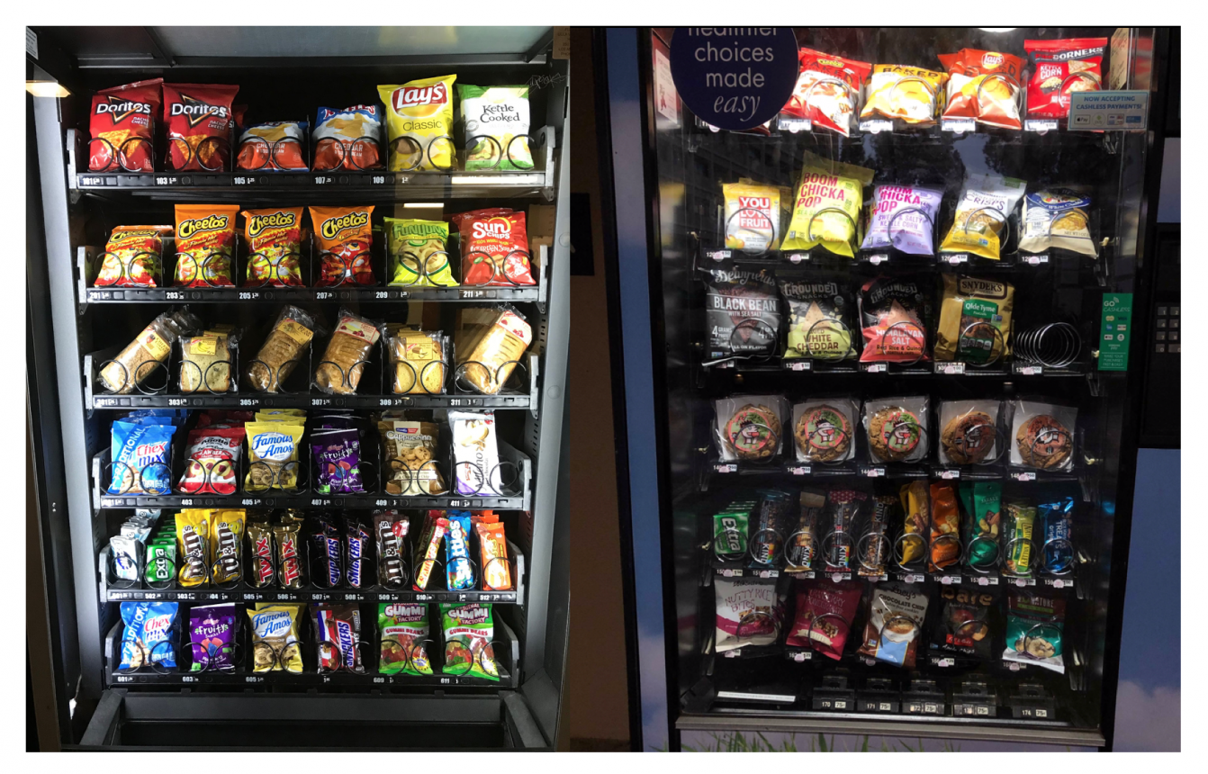 Snacks saludables en el vending actual