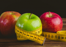apples with measuring tape
