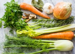 veggies on a table